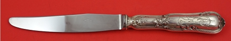 Dinner Knife .950 silver w/ stainless modern blades FF w/ wreath and ribbon makers mark 10 1/4